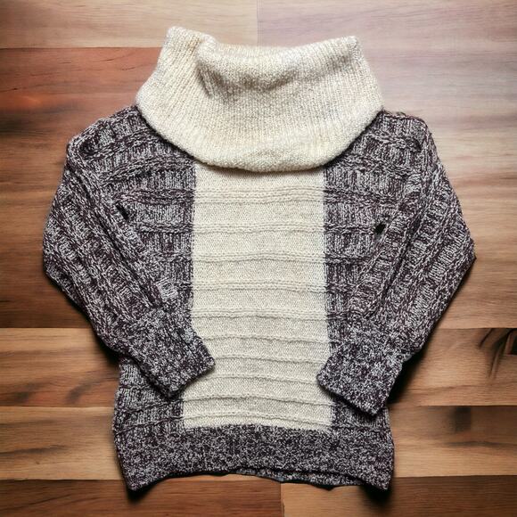 VINTAGE Cyril Cullen Irish Wool Knit Sweater Oversized Collar Turtleneck Size S - Picture 2 of 6